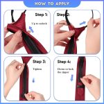 4 Pieces Zipper Ties for Men Adjustable Men's Pretied Neckties Zip on Tie for Men Zipper Skinny Necktie Clip on Slim Tie - Image 6